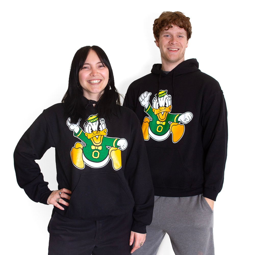 Charging Duck, Blue 84, Black, Hoodie, Cotton Blend, Men, Sweatshirt, Pullover, 488355